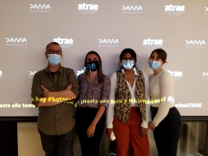 Mario Pérez, Alejandra S. Pérez Cuello, Andrea Fernández y Alba Martínez en sede de DAMA